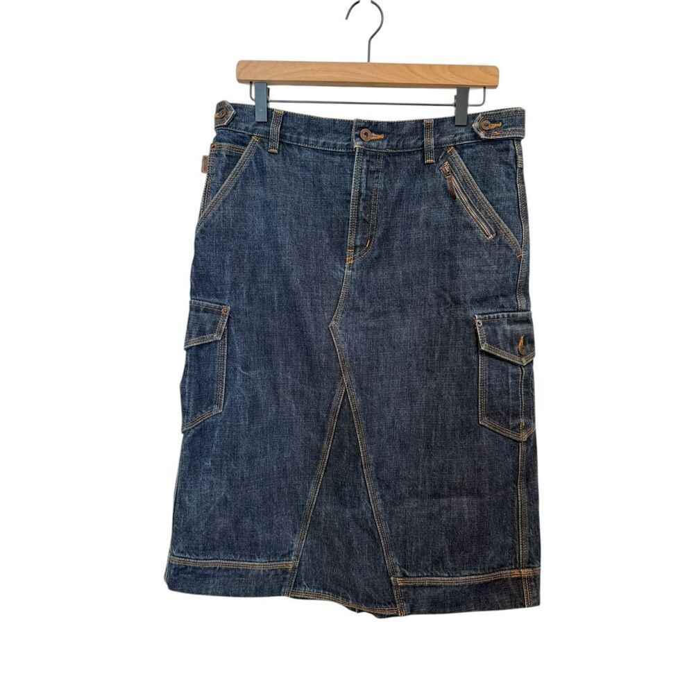 Moschino Denim Y2K Back Pleat Skirt Size 10